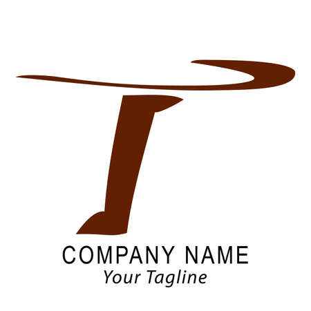 Vector Hand Draw Sketch Logo Script T, For Classic Corporate, at White Background&#xA;のイラスト素材