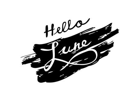 Simple Vector Lettering, Hello June, Isolated on White&#xA;のイラスト素材