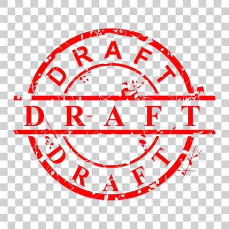 Simple Style Red Circle Rubber stamp, draft,  at at tranparent effect background&#xA;のイラスト素材