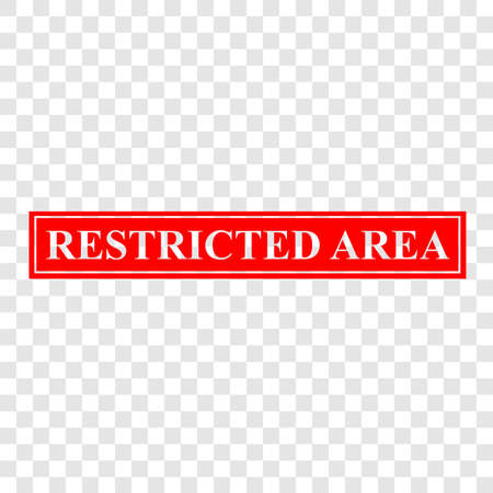 Vector Red Rectangle Rubber Stamp, Restricted Area, at Transparent Effect Background &#xA;のイラスト素材