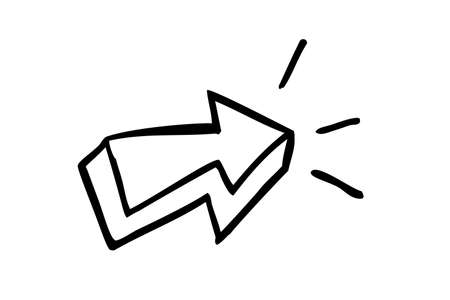 Simple Vector hand draw sketch, Arrow, Isolated on Whiteのイラスト素材