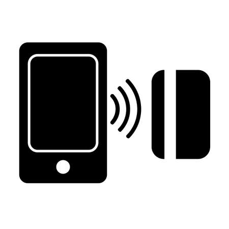 Vector Sign NFC, Near Field Communication at Credit of Debit Card &#xA;のイラスト素材