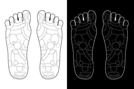 Vector Set 2 Black and White Blank scheme of Acupuncture, Traditional alternative heal 
のイラスト素材