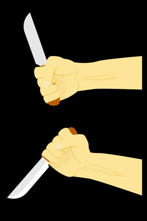 Vector Illustration Set 2 for Murder or Criminal, Hand Holding Knife, at black background&#xA;のイラスト素材