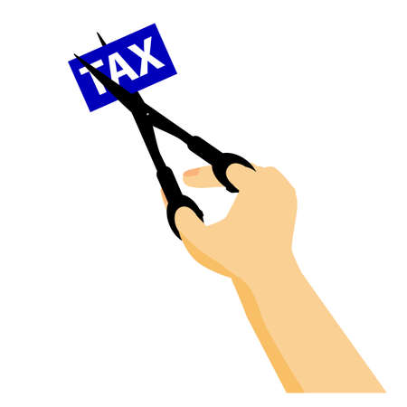 Vector for tax cutting or amnesty, isolated on white&#xA;のイラスト素材