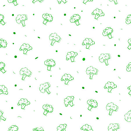 Seamless Vector Background Hand Draw Sketch brocoli&#xA;のイラスト素材