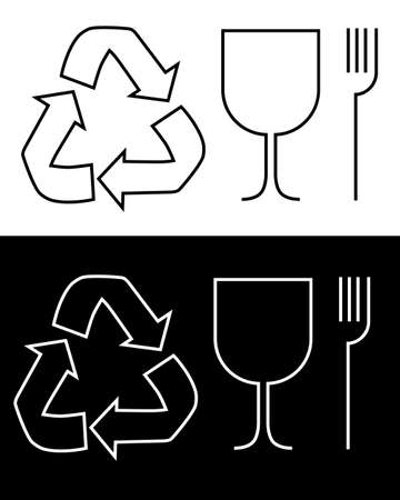 Vector Set Sign, Food Grade and Recycle&#xA;のイラスト素材