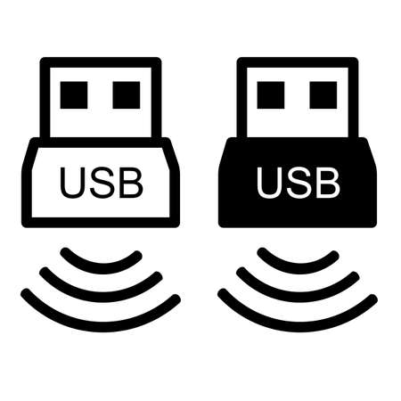 Vector Set 2 Symbol USB connector, isolated on White&#xA;のイラスト素材