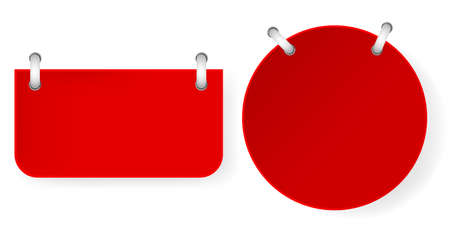 Vector Circle and Rectangle Red paper cut tag with spiral binder
のイラスト素材