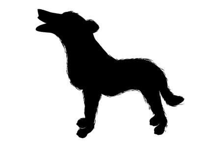 Vector Silhouette of Standing Fox&#xA;のイラスト素材