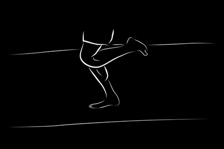 barefoot man runner, simple vector hand draw outline sketch, isolated on white&#xA;のイラスト素材