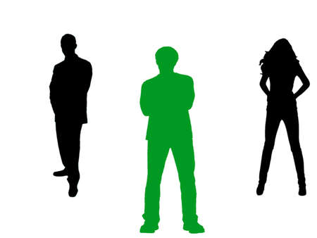 Selection in row of peopleのイラスト素材