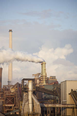 Heavy steel industry at huge steel factory