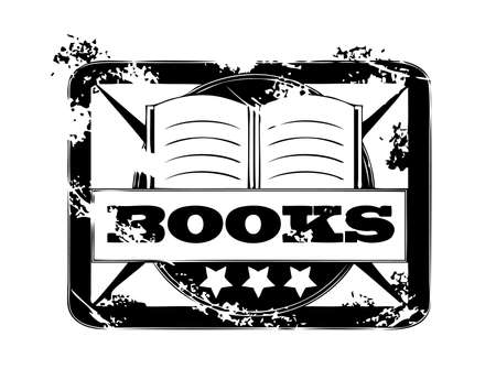 Grunge stamp of booksのイラスト素材