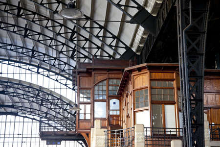 Old office inside train station Haarlem, The Netherlandsのeditorial素材