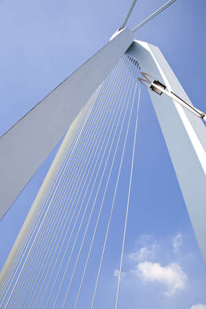 Detail of Erasmus bridge in Rotterdam, The Netherlandsの写真素材