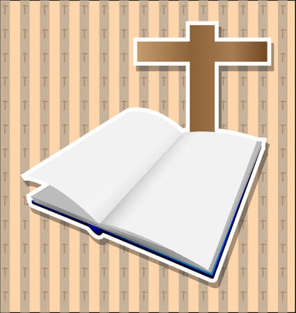 Bible with brown cross cardのイラスト素材