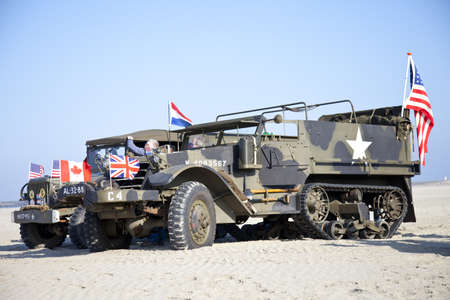 IJMUIDEN, THE NETHERLANDS-MAY 5 2013  Army trucks of organization Kelly