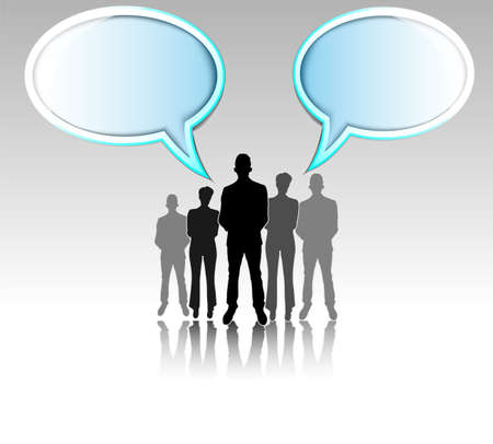 Illustration of business group with text balloonsのイラスト素材