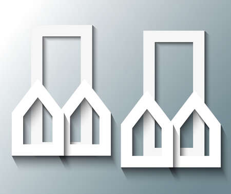 Illustration of city buildings with shadowのイラスト素材