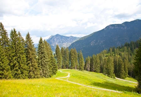 Beautiful view at mountains in summer in Tirol, Austriaの写真素材