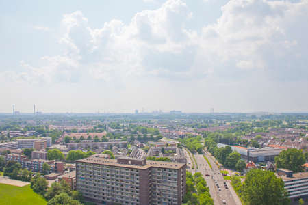 View over Dutch city of Beverwijk, The Netherlandsの写真素材