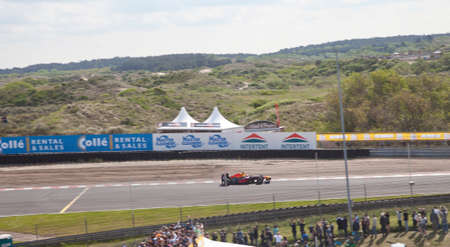 ZANDVOORT, THE NETHERLANDS - May 21, 2017: Formula One racer Max Verstappen shows his skills with track record on circuit Zandvoort, The Netherlandsのeditorial素材