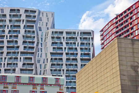 ROTTERDAM, THE NETHERLANDS - June 11, 2017: View at modern architecture in Rotterdam, the Netherlandsのeditorial素材