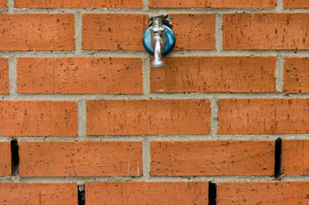 faucet and wallの写真素材