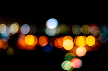 Urban city night light bokehの写真素材