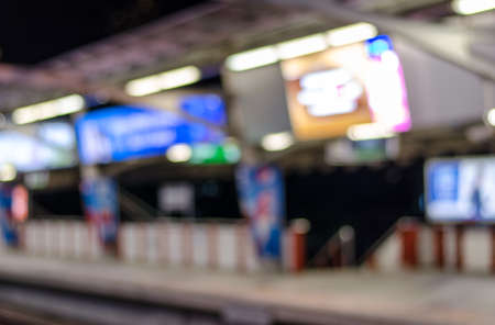 Abstract blurred electrical sky train station in cityの写真素材
