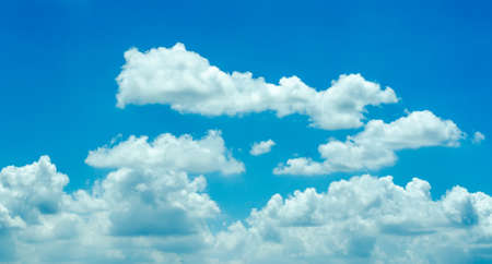 blue sky with cloud closeupの写真素材