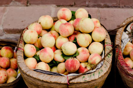 Peaches at the Ancient Hakka Luodai village in Chengdu city