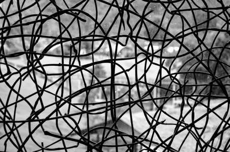 wire fence background and textureの写真素材