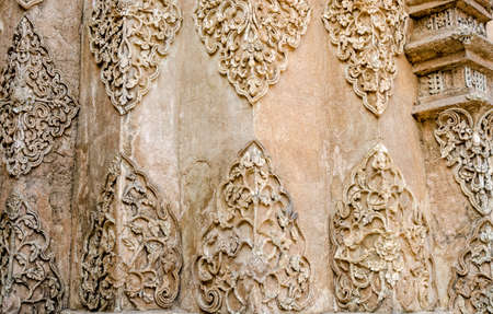 Texture of Stucco white color tree at Wat Prathat Lampang Luang Temple Lampang Thailandの写真素材