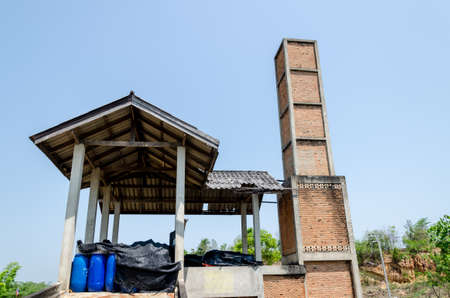 Old waste incinerator building in Thailandの写真素材