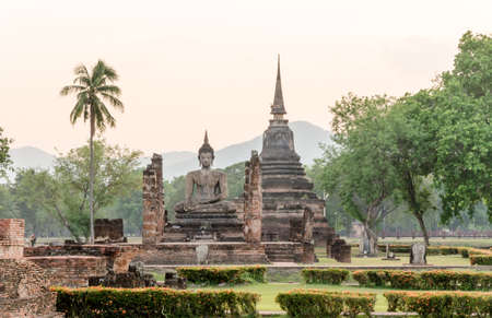 Sukhothai historical park at Sukhothai province in Thailandの写真素材