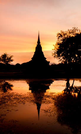 Sukhothai historical park at Sukhothai province in Thailandの写真素材