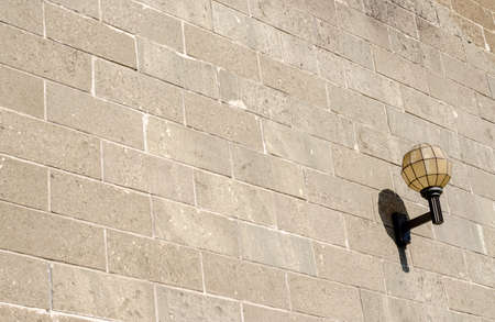 Wall lamp on old building at Otaru Hokkaido Japan