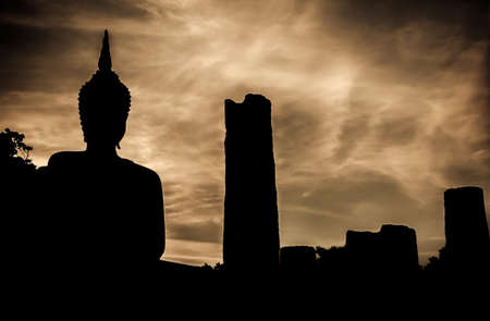 Sukhothai historical park at Sukhothai province in Thailandの写真素材