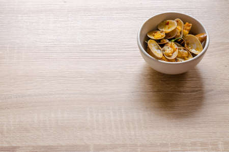 Stir fried clams with roasted chili paste, Thai foodの写真素材