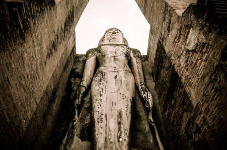 Sukhothai historical park at Sukhothai province in Thailand: Vintage styleの写真素材