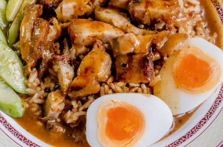 Rice crispy pork, Closeup Thai food.の写真素材