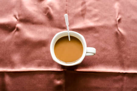 white coffee cup on background in the morningの写真素材