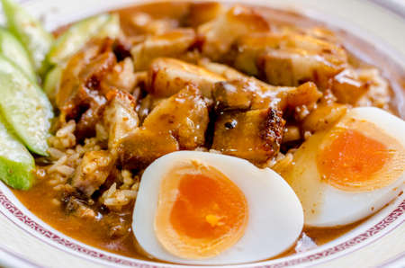 Rice crispy pork, Closeup Thai food.の写真素材