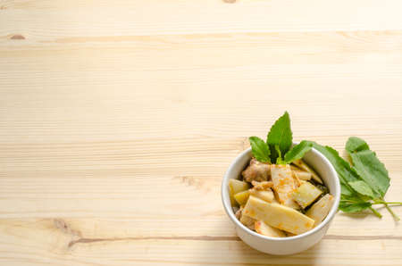 Red Curry with Chicken and Bamboo Shoots, Thai Food, Thailandの写真素材