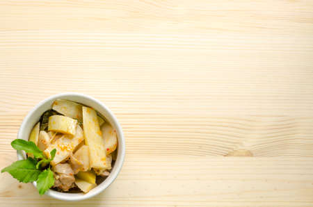 Red Curry with Chicken and Bamboo Shoots, Thai Food, Thailandの写真素材