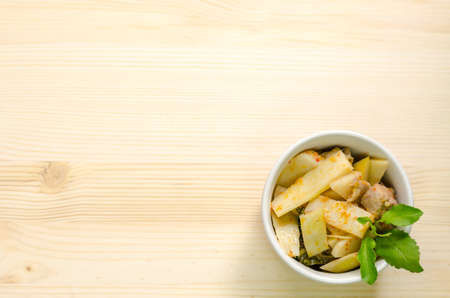 Red Curry with Chicken and Bamboo Shoots, Thai Food, Thailandの写真素材