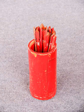 Red cast lot  fortune bamboo flask of chinese temple
