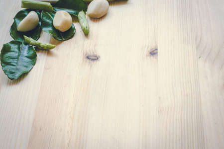 abstract design background vegetables on a wooden background. vintage toneの写真素材